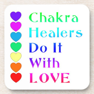 Chakra Healers Do It With Love in Rainbow Colours Coaster