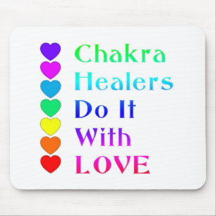 Chakra Healers Do It With Love in Rainbow Colours Mouse Mat