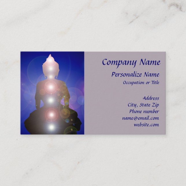Chakra Healing Light Yoga Meditation Zen Buddha Business Card (Front)