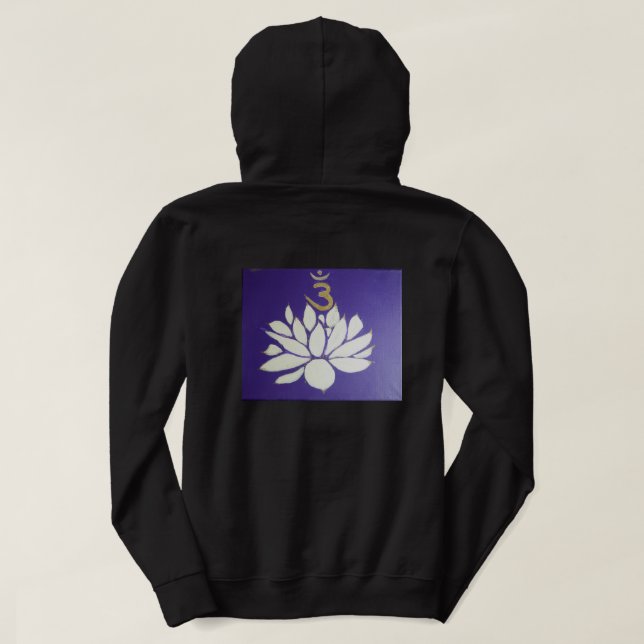 Chakra hooded black long sleeve zipper Sweat-Shirt Hoodie (Design Back)