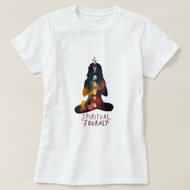 Chakra Journey Vibrant Yoga Womens T Shirt (Design Front)