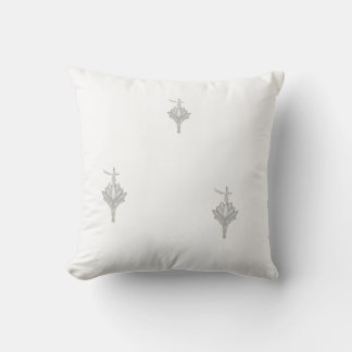 Chakra Lotus Flower Silver Pendant Throw Pillow