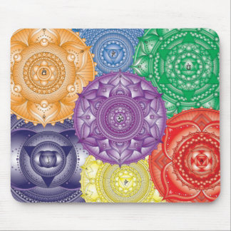 Chakra Mandala Collage Multi-Colour Mouse Pad