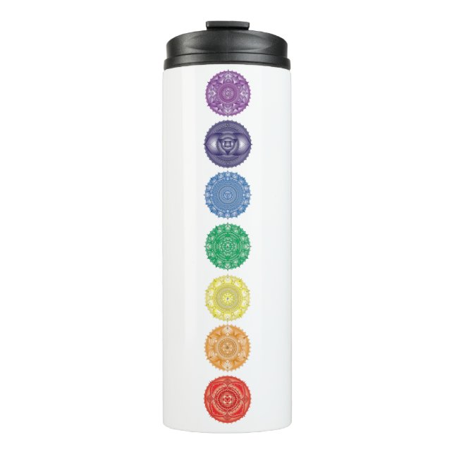Chakra Mandala Multi Colour Thermal Tumbler (Front)