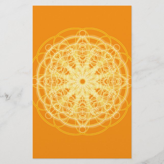 Chakra Mandala Sacred Geometry Bright Orange (Front)