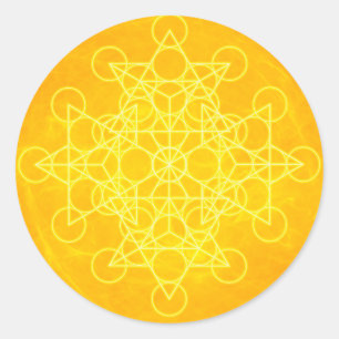 Chakra Mandala Sacred Geometry Bright Yellow Classic Round Sticker