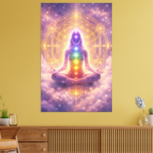 Chakra Meditation Stretched Canvas Art
