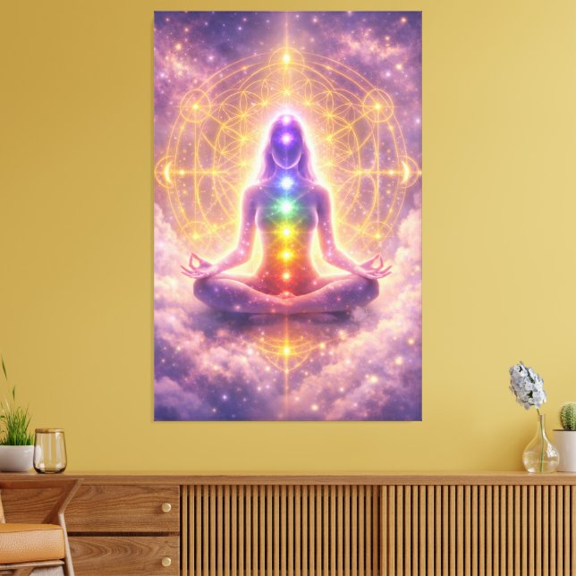 Chakra Meditation Stretched Canvas Art (Insitu(LivingRoom))