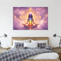 Chakra Meditation Stretched Canvas Wall Art