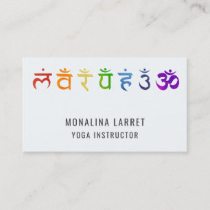 Chakra Meditation Symbol Yoga Instructor Business Card