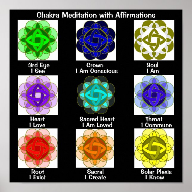 Chakra Meditation With Affirmations Poster (Front)