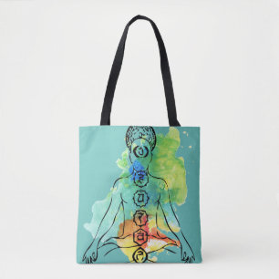 Chakra Om Namaste all over printed Tote Bag