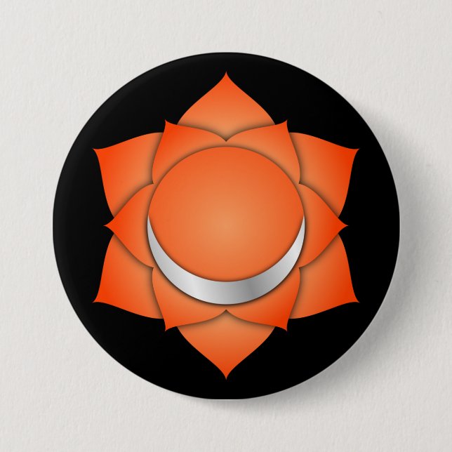 Chakra Orange Sacral Zen Yoga Spiritual Meditation 7.5 Cm Round Badge (Front)