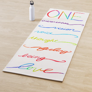 Chakra Rainbow Word Art Yoga Mat