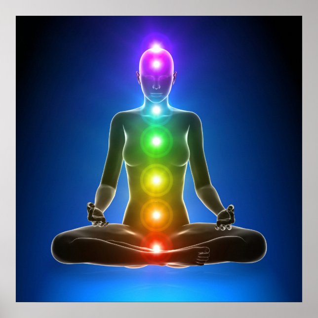 chakra, seven chakras, energy system, symbols,aura poster (Front)