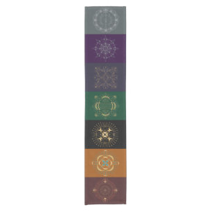 Chakra Shadow Mandala Color Block Table Runner