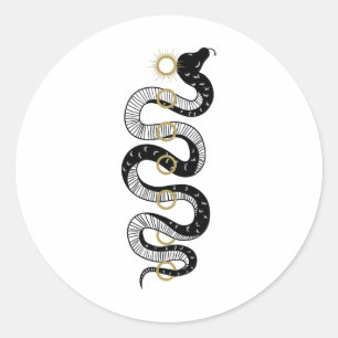 Chakra Snake Sun Vintage Kundalini Hinduism Yoga L Classic Round Sticker