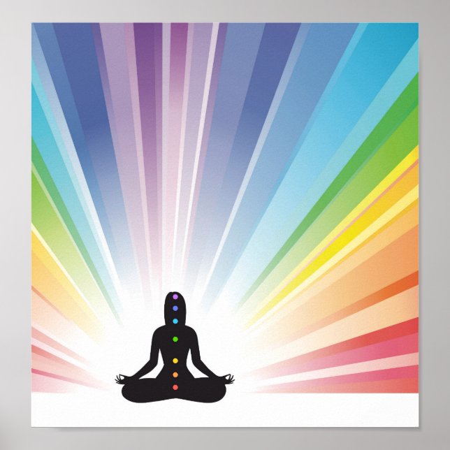 chakra system yoga yogi zen aura ohm chi energy poster (Front)