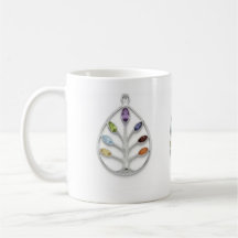 Chakra Tree of Life Silver Pendant Coffee Mug