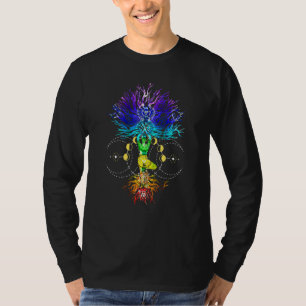 Chakra Tree Of Life With Phases Of The Moon Hatha T-Shirt
