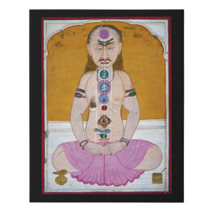 Chakra Yoga Illustration for Meditation Faux Canvas Print