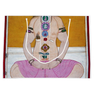 Chakra Yoga Illustration for Meditation Large Gift Bag