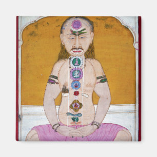 Chakra Yoga Illustration for Meditation Magnet