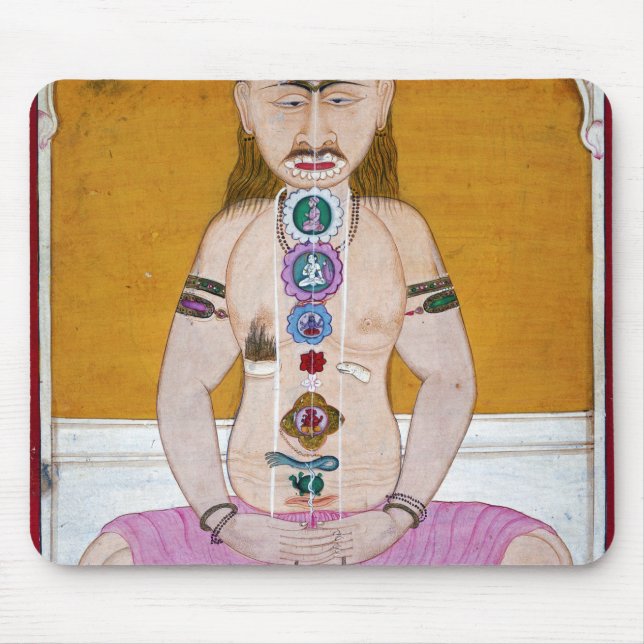 Chakra Yoga Illustration for Meditation Mouse Mat (Front)
