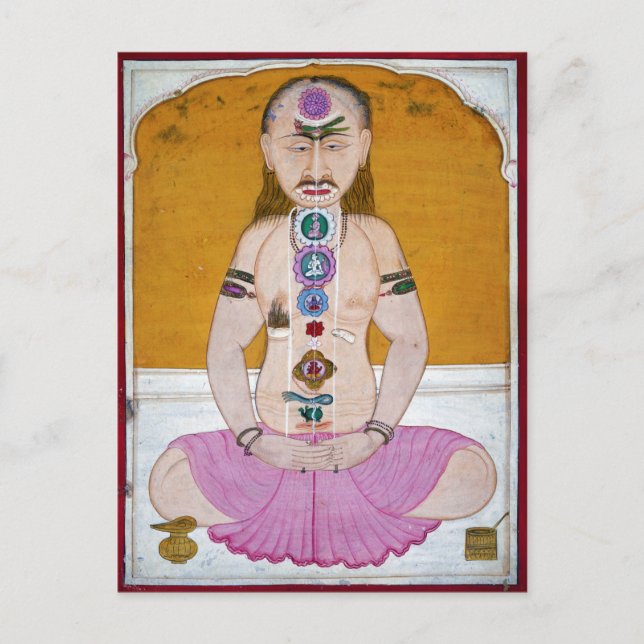 Chakra Yoga Illustration for Meditation Postcard (Front)