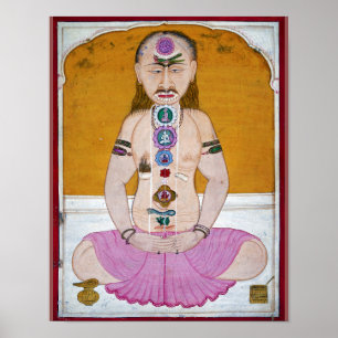 Chakra Yoga Illustration for Meditation Poster