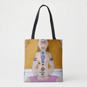 Chakra Yoga Illustration for Meditation Tote Bag