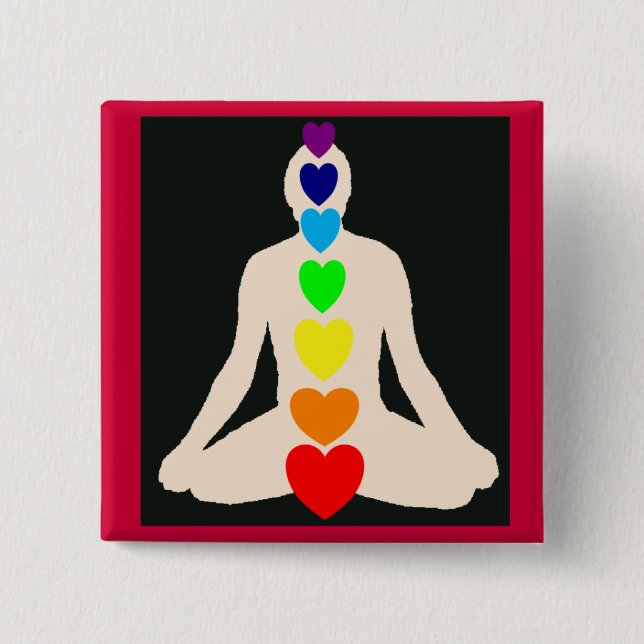 Chakra Yoga Lotus Position Gifts 15 Cm Square Badge (Front)