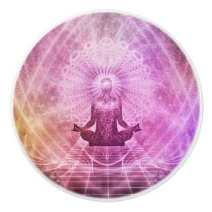Chakra Yoga Meditation Ceramic Drawer Cabinet Knob