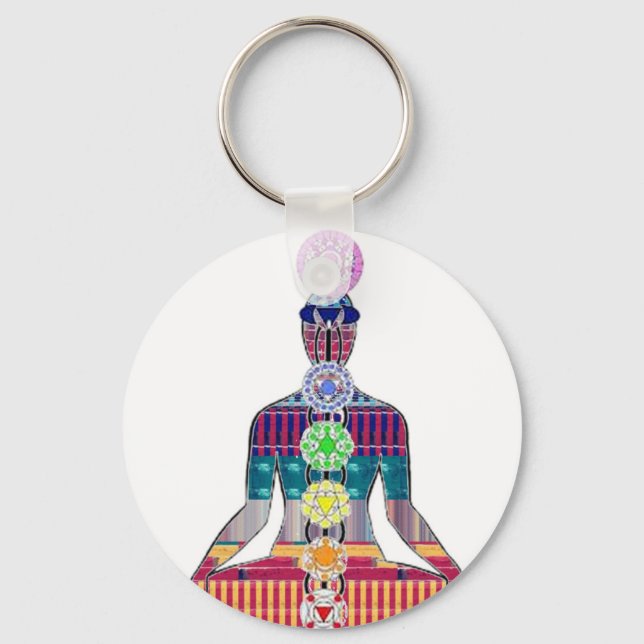 CHAKRA Yoga Meditation Spiritual Healing NVN688 FU Key Ring (Front)