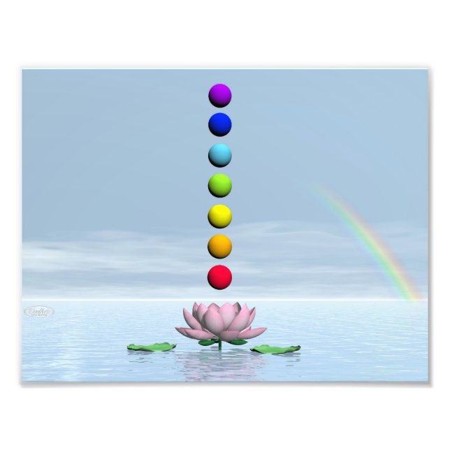 Chakras and rainbow - 3D render Photo Print (Front)