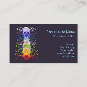 Chakras Colours Flowers Zen Meditation Business Card