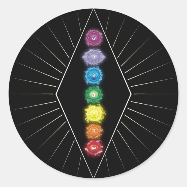 Chakras energy classic round sticker (Front)