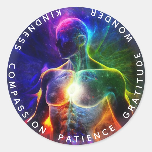 Chakras | Human Auras | Energy Healer Classic Round Sticker (Front)