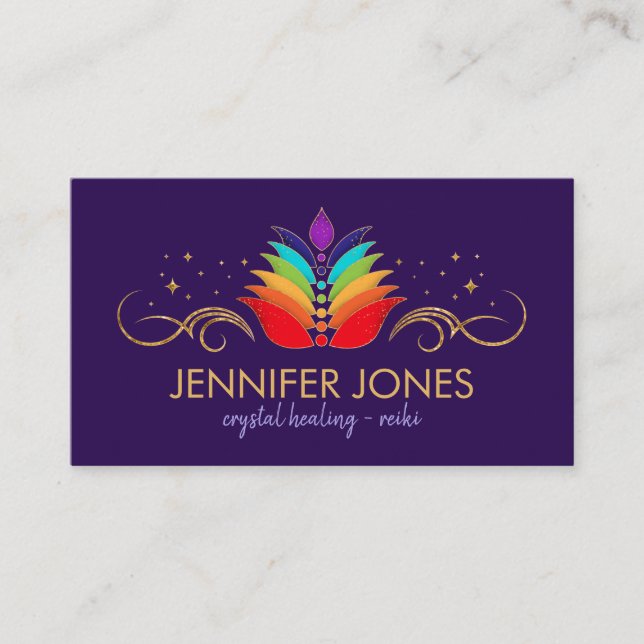 Chakras - Lotus - Energy Healing Business Card (Front)