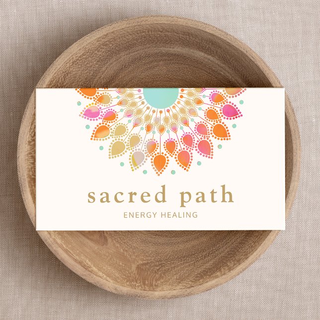 Chakras Lotus Flower Mandala  Energy Healer Business Card (Creator Uploaded)
