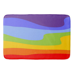 Chakras / Rainbow Colours Waves + your ideas Bath Mat