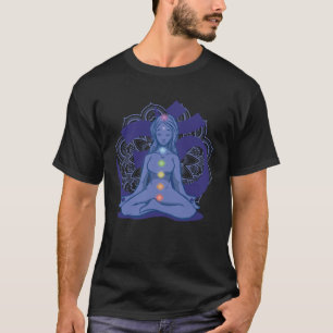 Chakras Yoga meditating inspired woman Om Spiritua T-Shirt