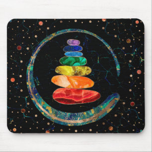 Chakras Zen Stones and Enso circle Mouse Mat