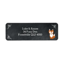 Chalboard Woodland Fox Address Sticker