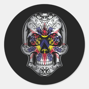 Chaldea Skull And Roses Flag Classic Round Sticker