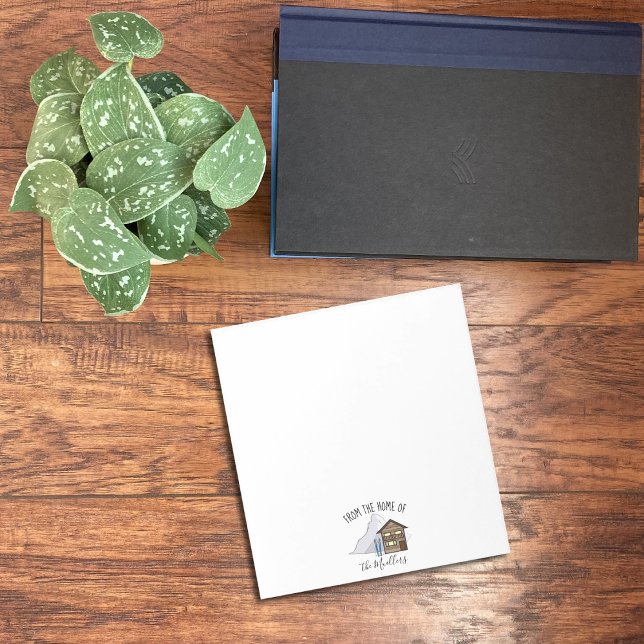 Chalet , Mountain and Skis Personalised Family Notepad (Creator Uploaded)