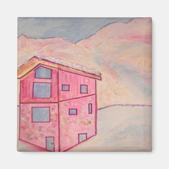 Chalet Snow Magnet (Front)