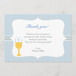Chalice Communion Blue Thank You Card