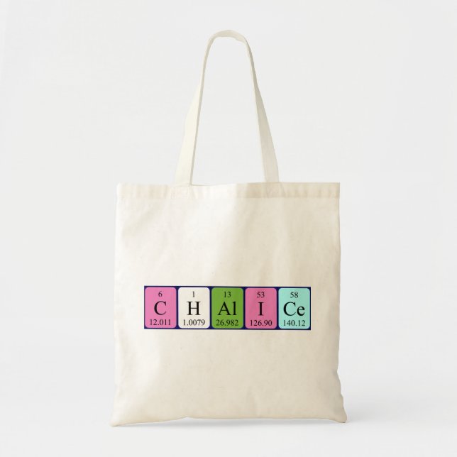 Chalice periodic table name tote bag (Front)