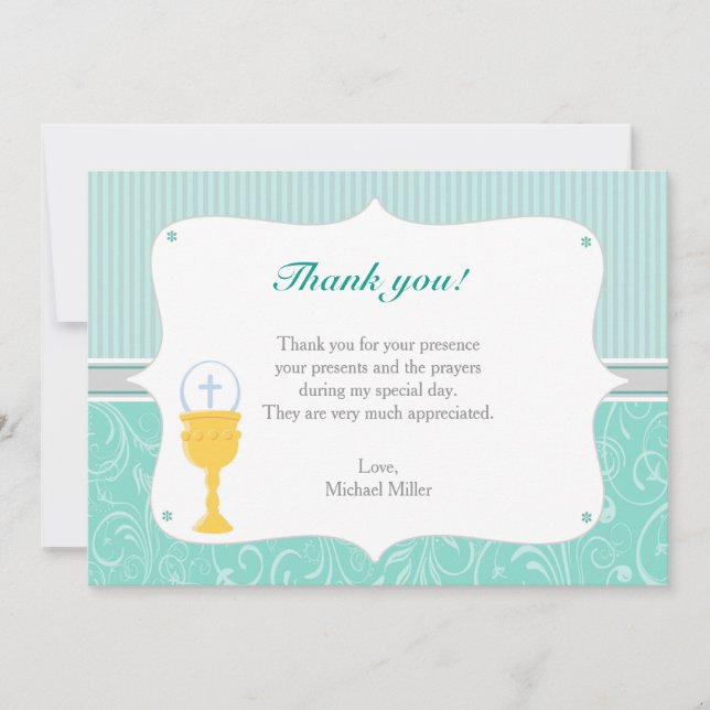 Chalice Turquoise Thank You Card (Front)